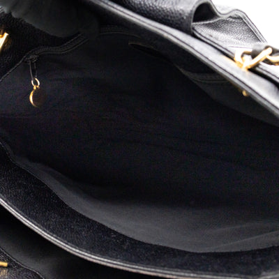 Vintage CC Flap Tote Black Caviar