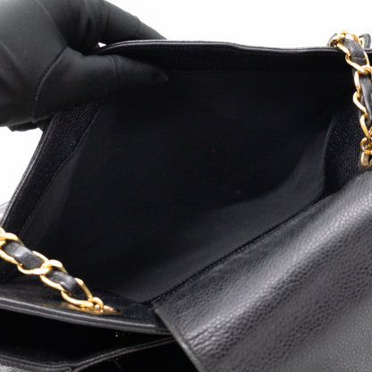 Vintage CC Flap Tote Black Caviar