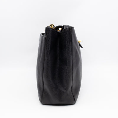 Vintage CC Flap Tote Black Caviar