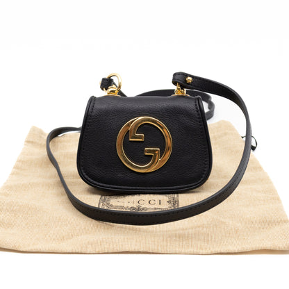 Blondie Card Case On Strap Black Leather