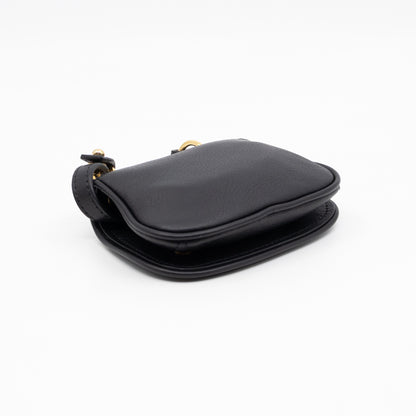 Blondie Card Case On Strap Black Leather