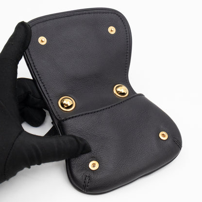 Blondie Card Case On Strap Black Leather