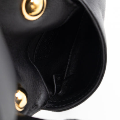 Blondie Card Case On Strap Black Leather