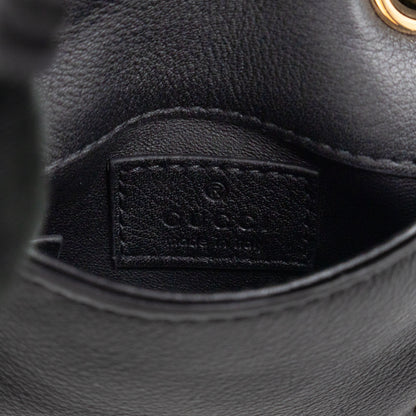 Blondie Card Case On Strap Black Leather