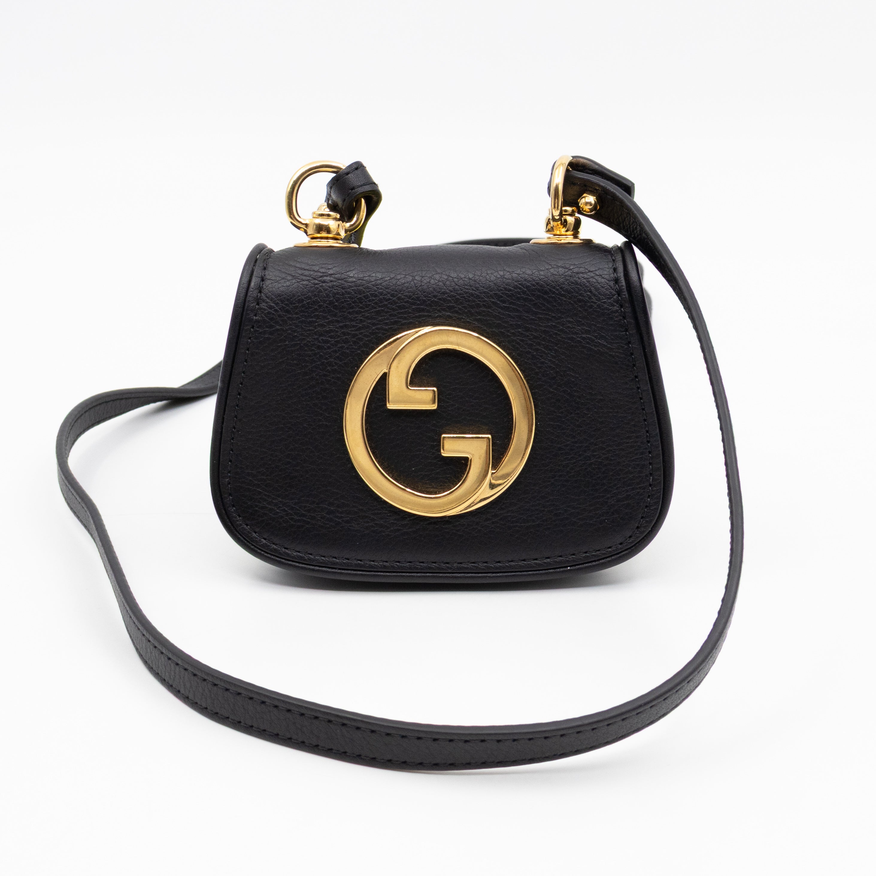 Blondie Card Case On Strap Black Leather