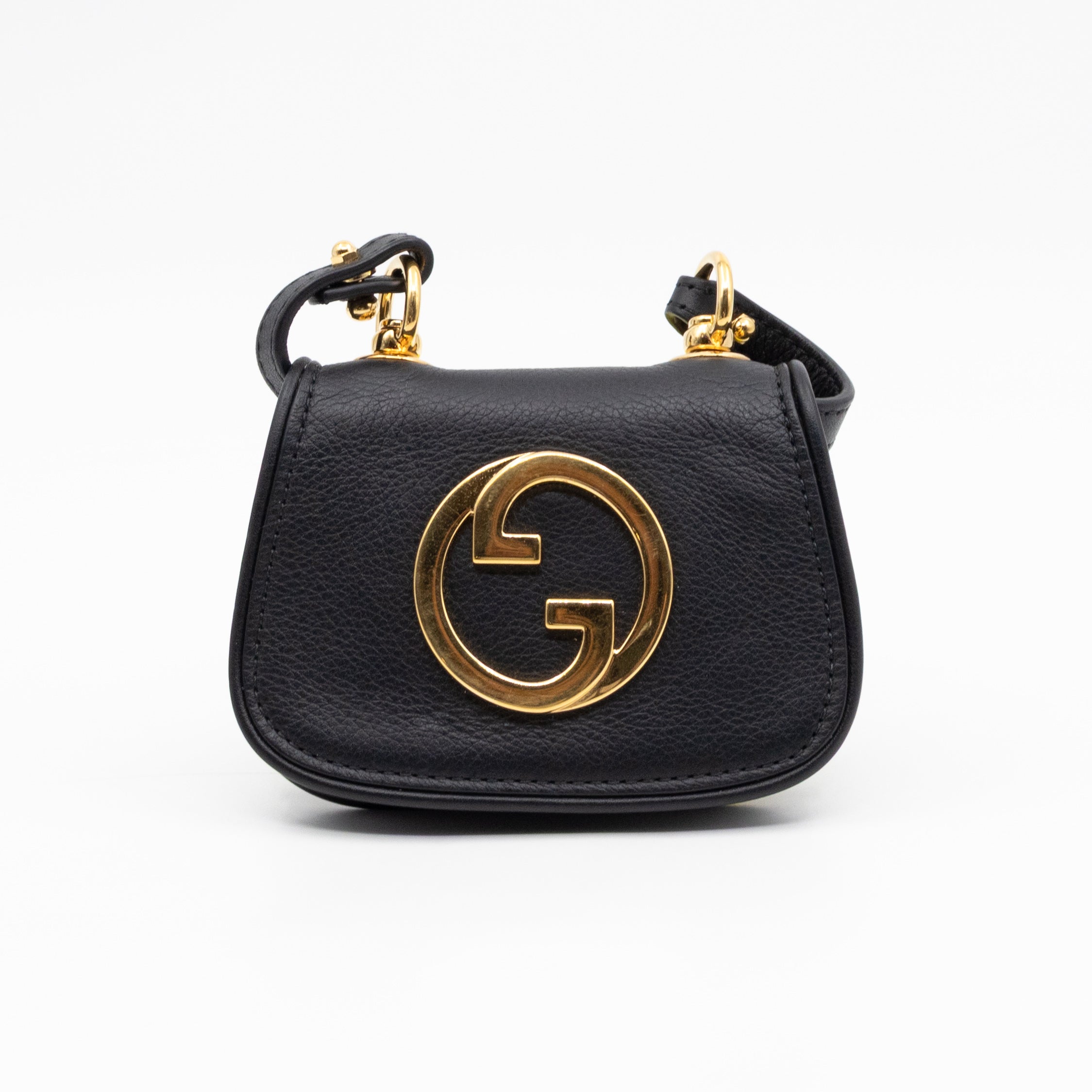 Blondie Card Case On Strap Black Leather