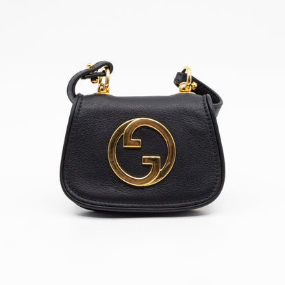 Blondie Card Case On Strap Black Leather