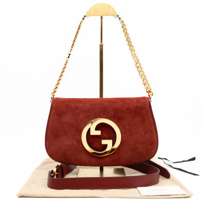 Blondie Small Shoulder Bag Red Suede