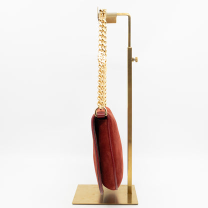 Blondie Small Shoulder Bag Red Suede