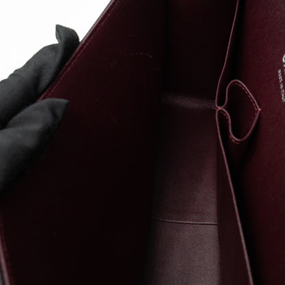 Classic Double Flap Jumbo Black Caviarskin Leather Silver