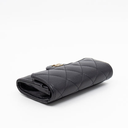 Classic Flap Card Wallet Black Caviar Leather
