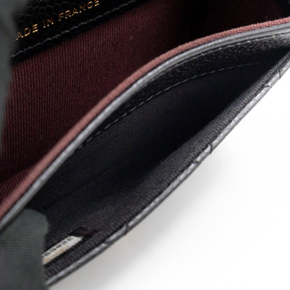 Classic Flap Card Wallet Black Caviar Leather