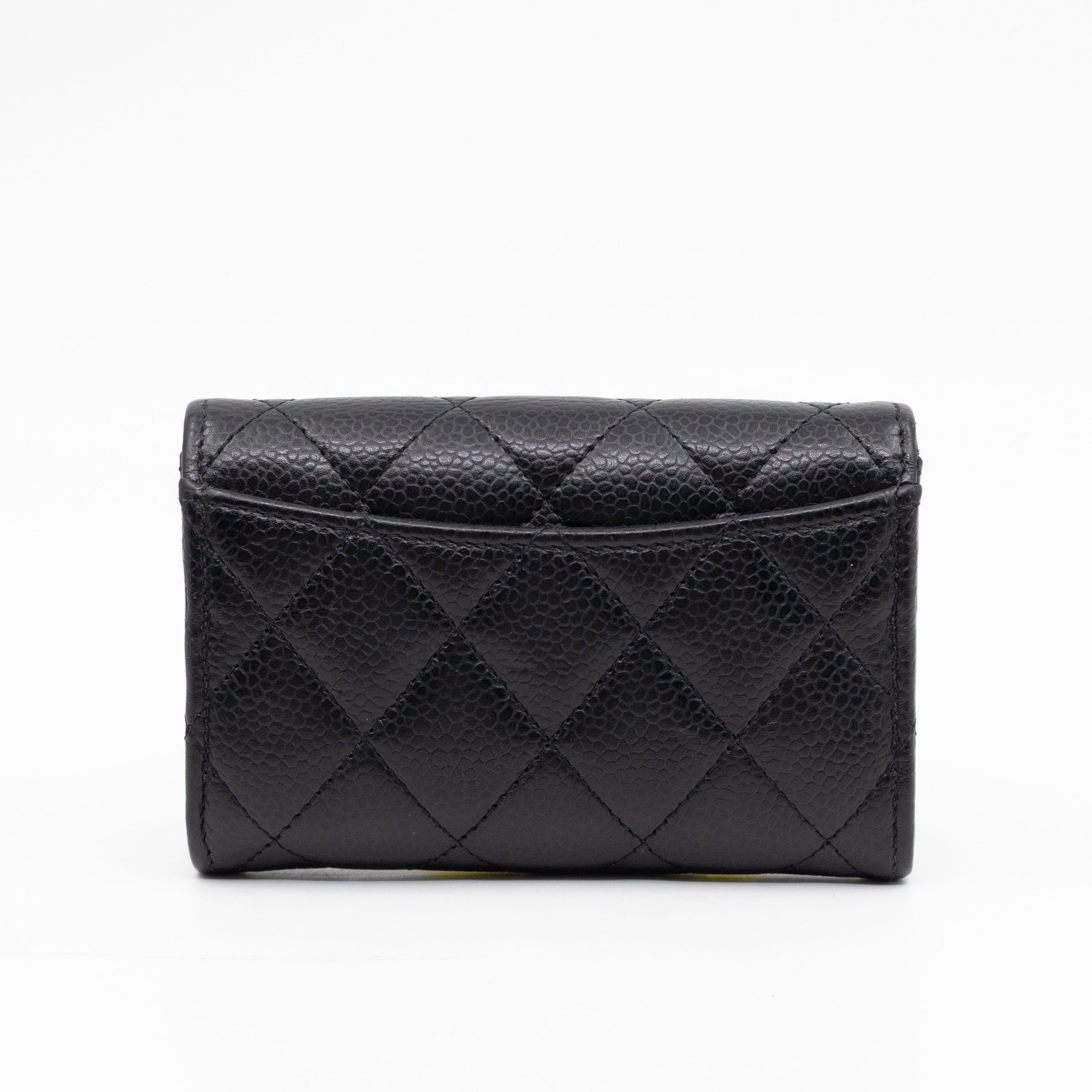 Classic Flap Card Wallet Black Caviar Leather