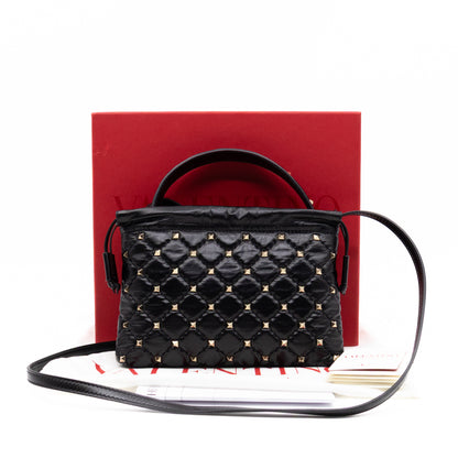 Rockstud Spike Pouch Black Embellished Leather