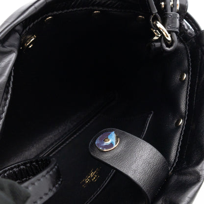Rockstud Spike Pouch Black Embellished Leather