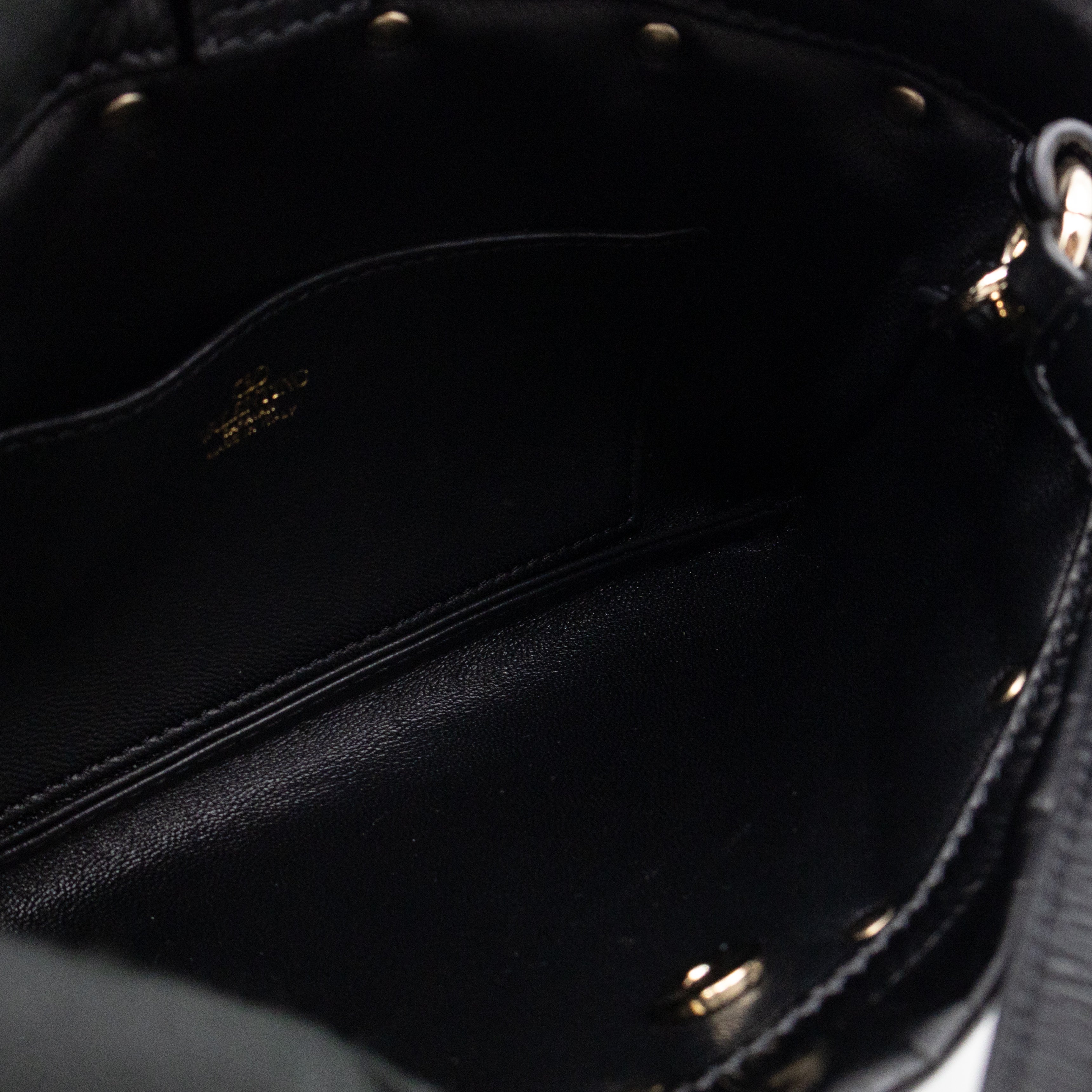 Rockstud Spike Pouch Black Embellished Leather