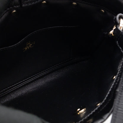 Rockstud Spike Pouch Black Embellished Leather