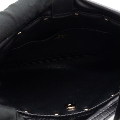 Rockstud Spike Pouch Black Embellished Leather
