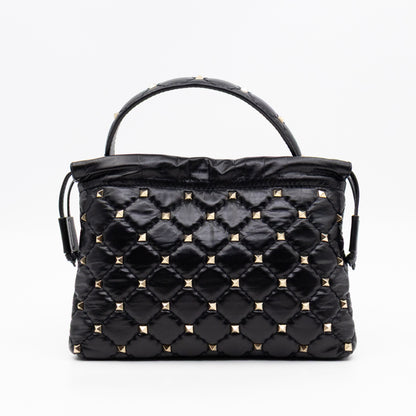 Rockstud Spike Pouch Black Embellished Leather