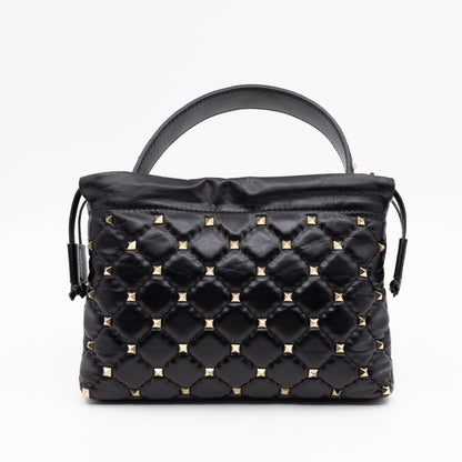 Rockstud Spike Pouch Black Embellished Leather