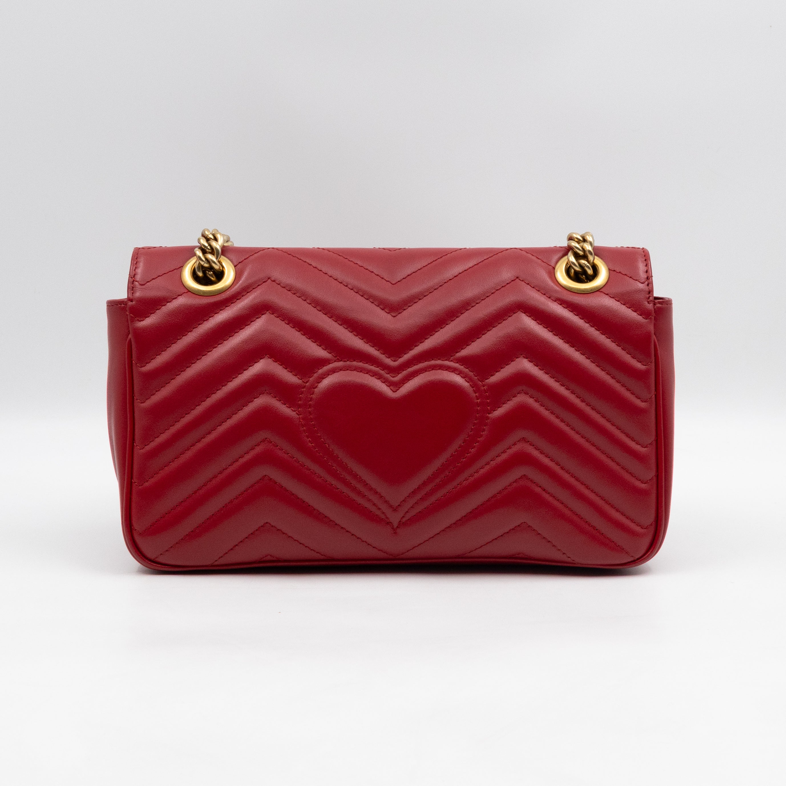 GG Marmont Medium Flap Bag Red Matelasse Leather