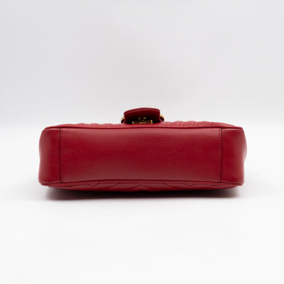 GG Marmont Medium Flap Bag Red Matelasse Leather