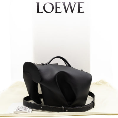 Large Elephant Bag Black Leather