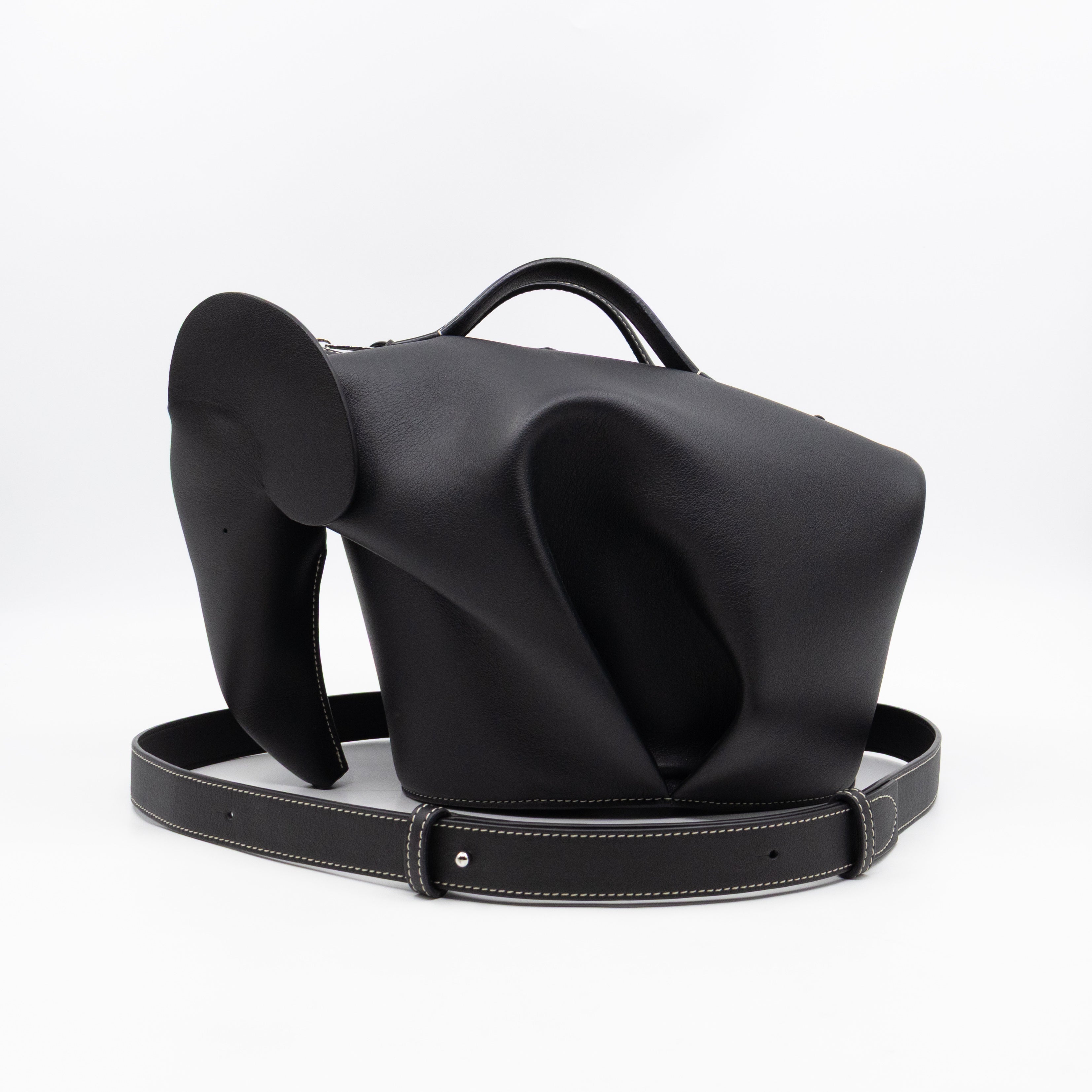 Large Elephant Bag Black Leather