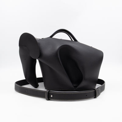Large Elephant Bag Black Leather