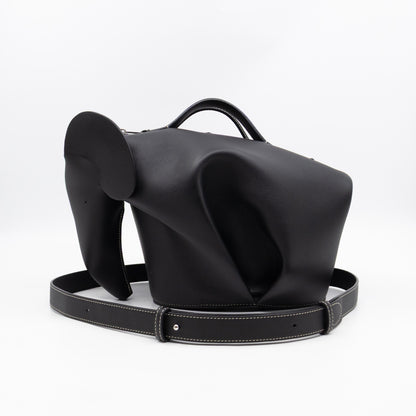 Large Elephant Bag Black Leather