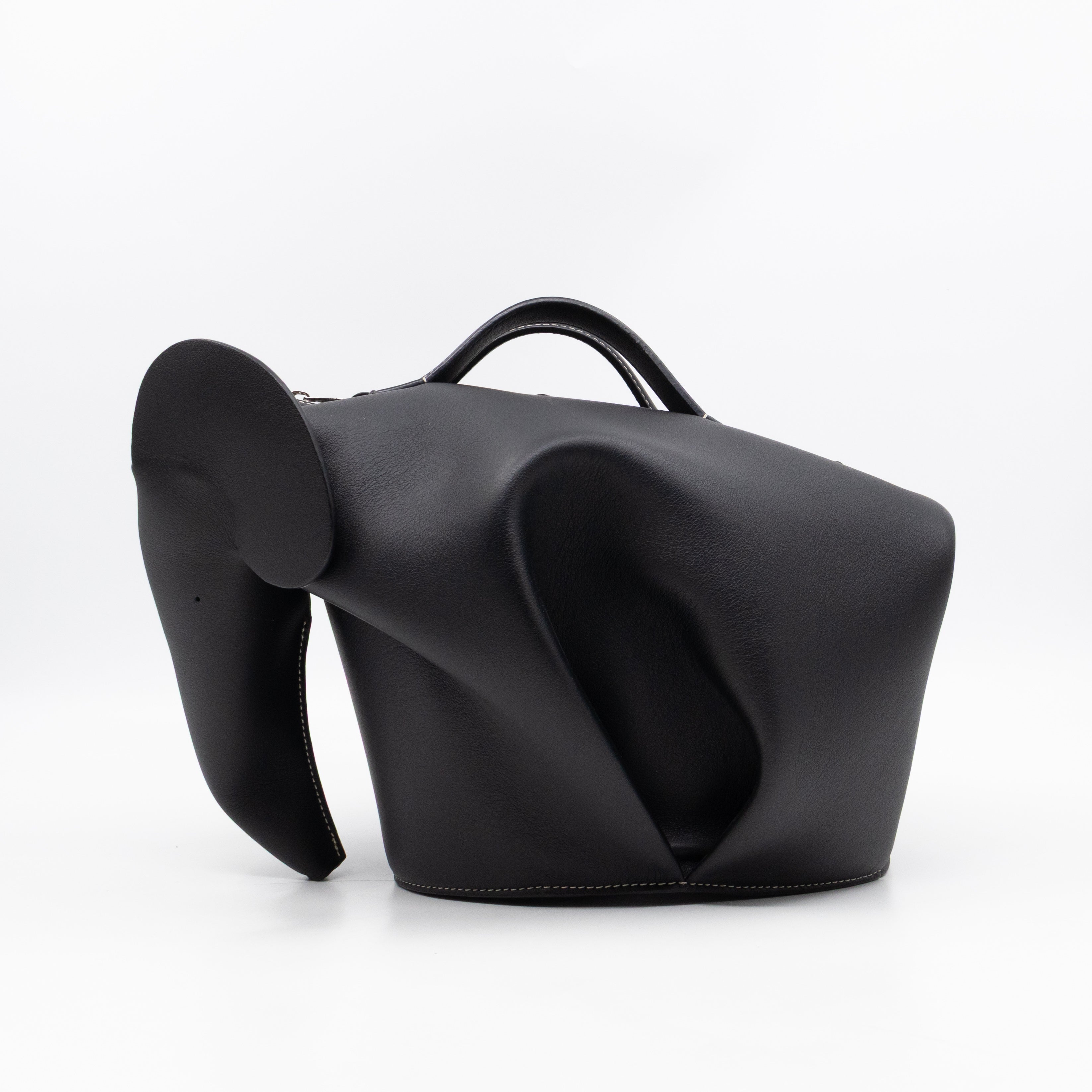 Large Elephant Bag Black Leather