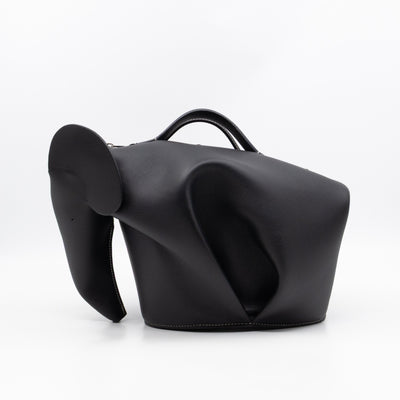 Large Elephant Bag Black Leather