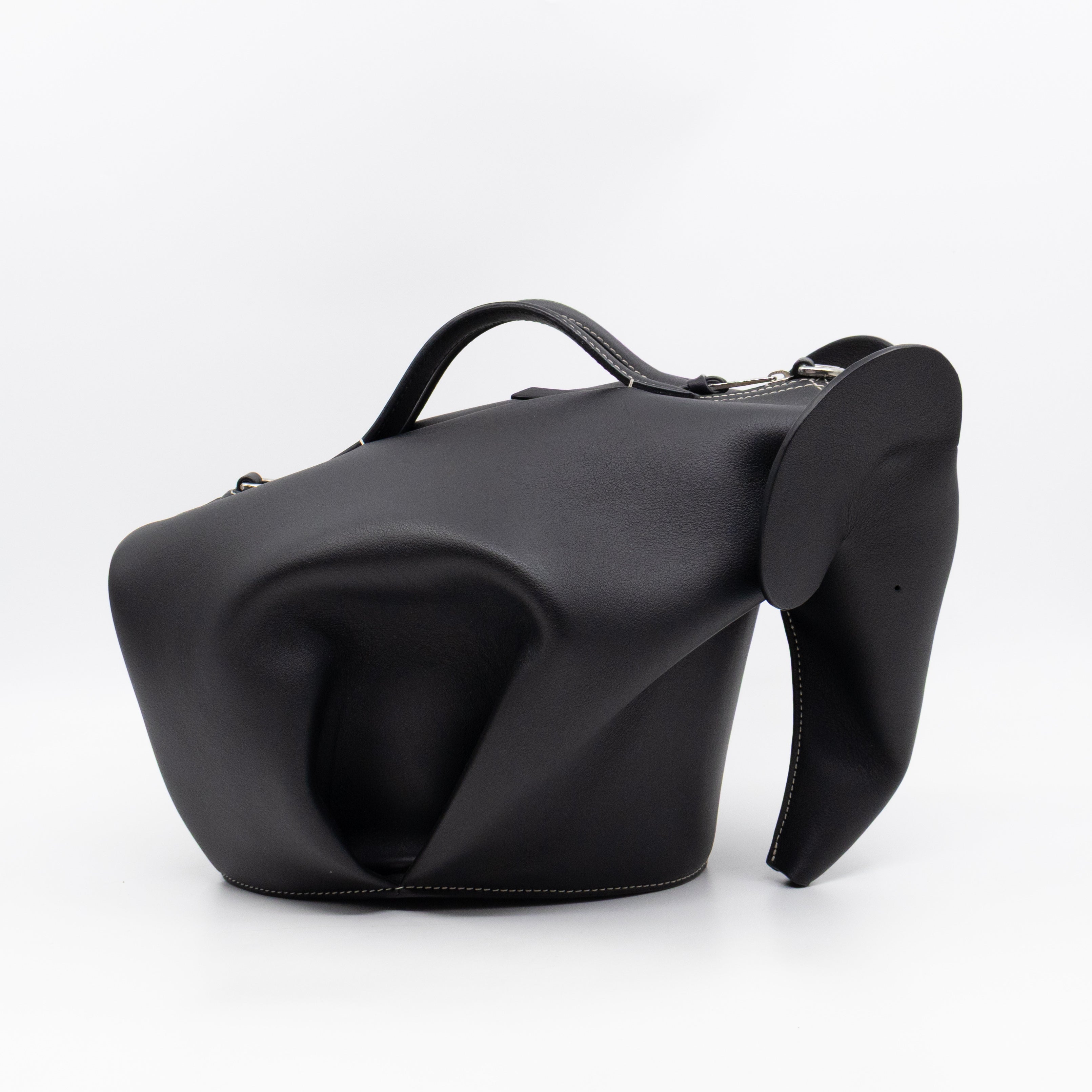 Large Elephant Bag Black Leather