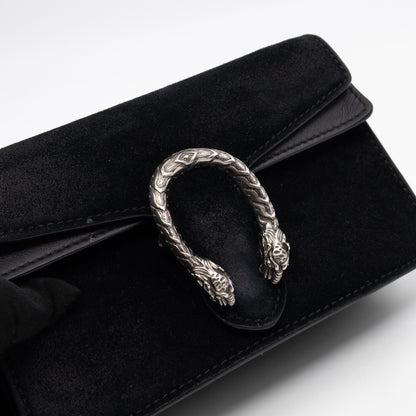 Dionysus Super Mini Black Suede Leather