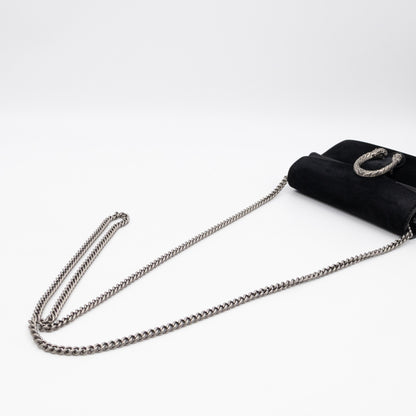 Dionysus Super Mini Black Suede Leather