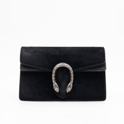 Dionysus Super Mini Black Suede Leather