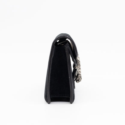 Dionysus Super Mini Black Suede Leather