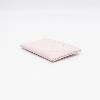 Classic Card Holder Light Pink Caviar Gold
