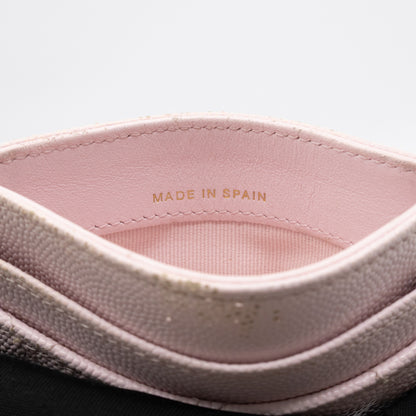 Classic Card Holder Light Pink Caviar Gold