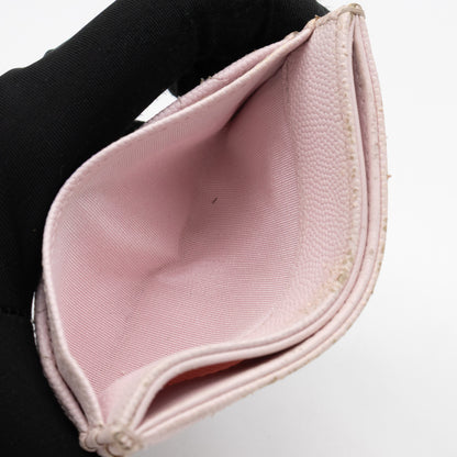 Classic Card Holder Light Pink Caviar Gold