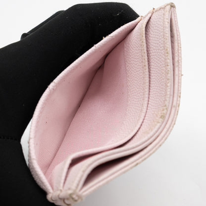 Classic Card Holder Light Pink Caviar Gold
