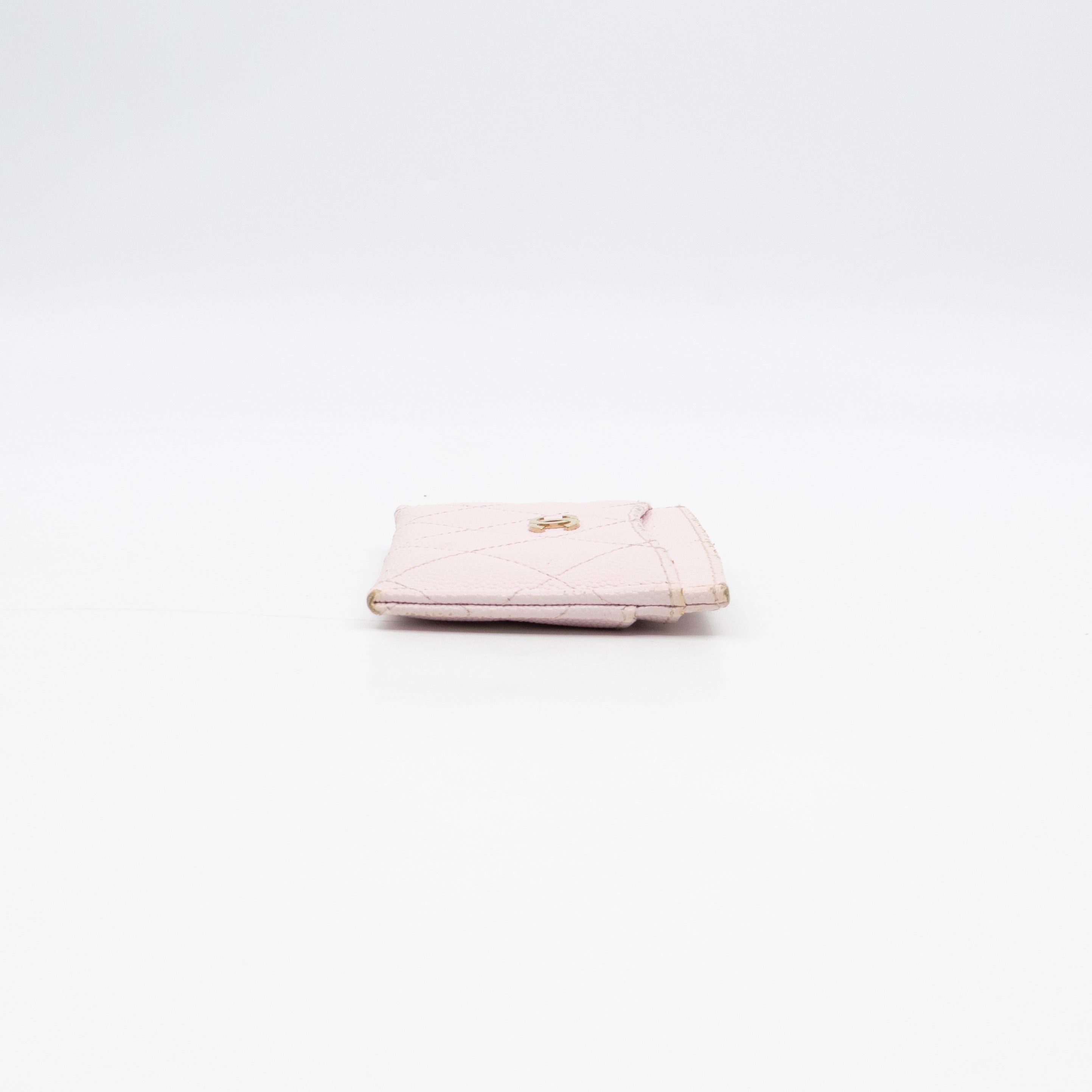 Classic Card Holder Light Pink Caviar Gold