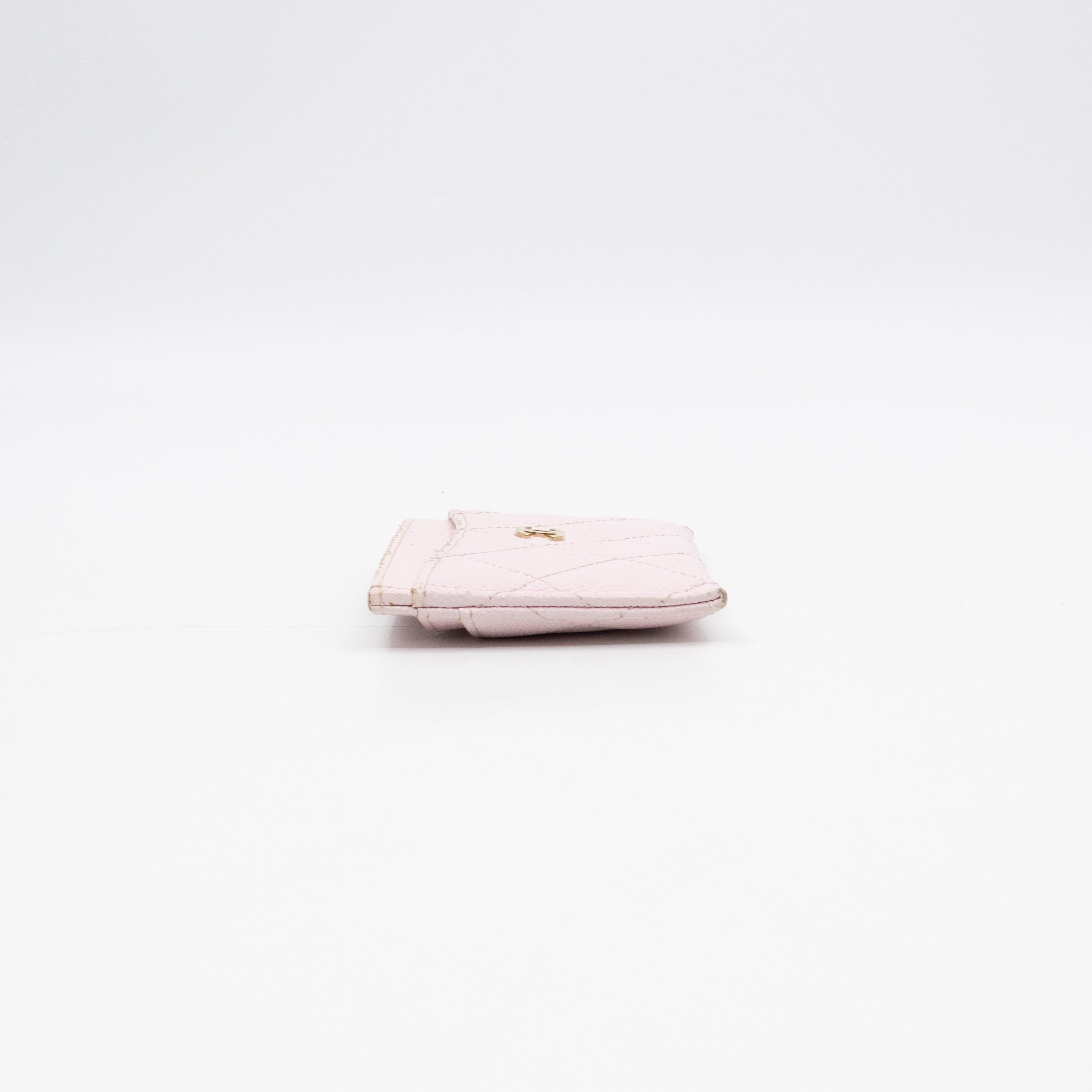 Classic Card Holder Light Pink Caviar Gold