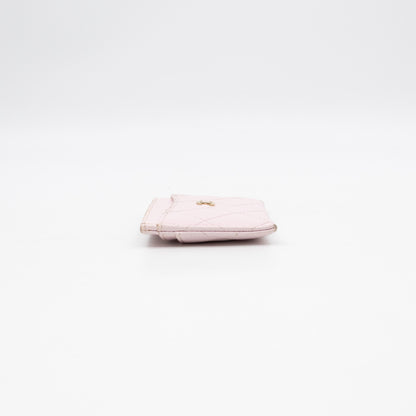 Classic Card Holder Light Pink Caviar Gold