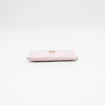 Classic Card Holder Light Pink Caviar Gold
