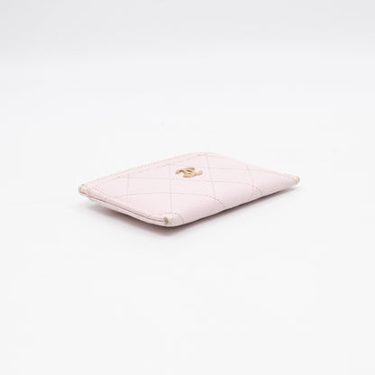 Classic Card Holder Light Pink Caviar Gold
