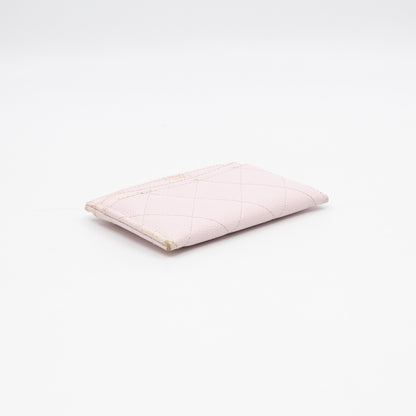 Classic Card Holder Light Pink Caviar Gold