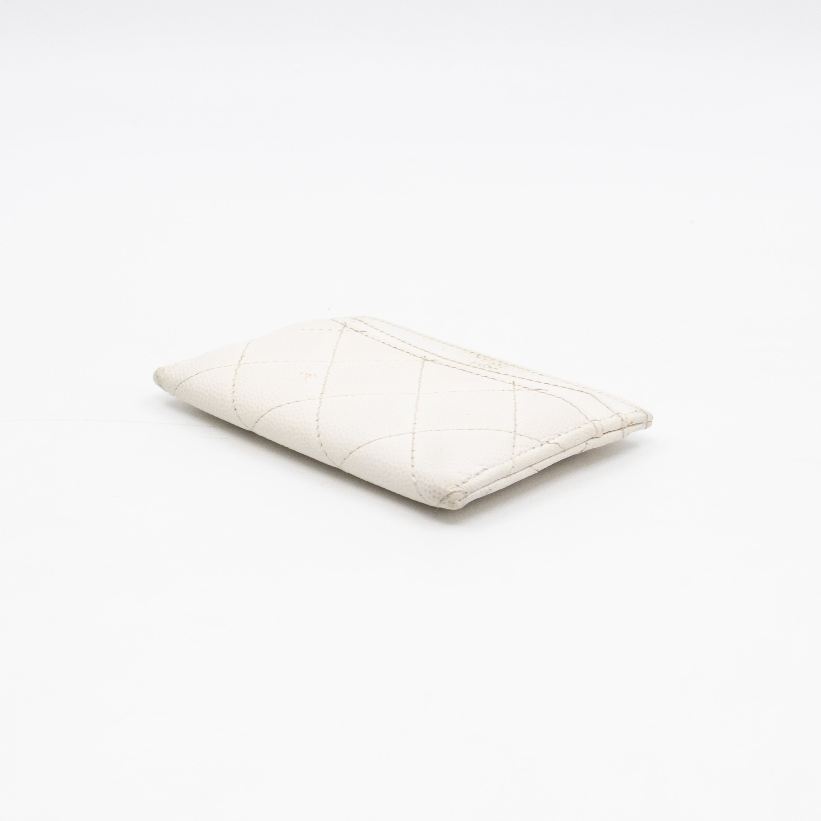 Classic Card Holder White Caviar Gold