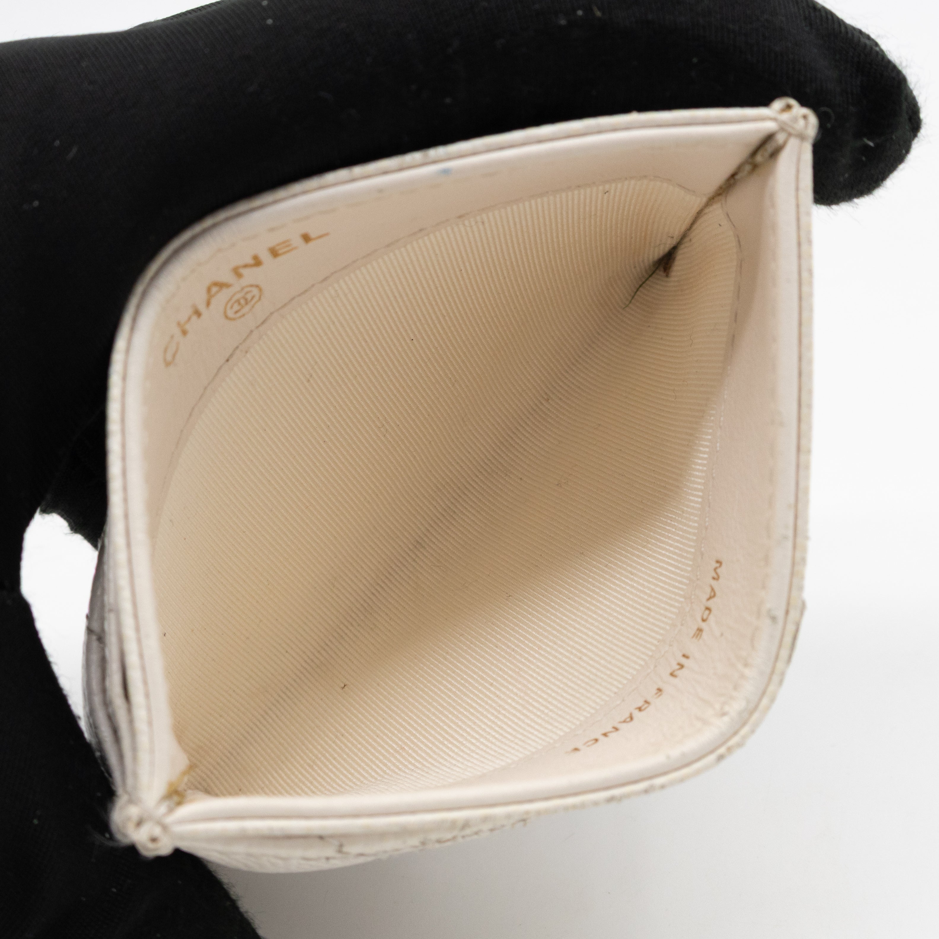 Classic Card Holder White Caviar Gold