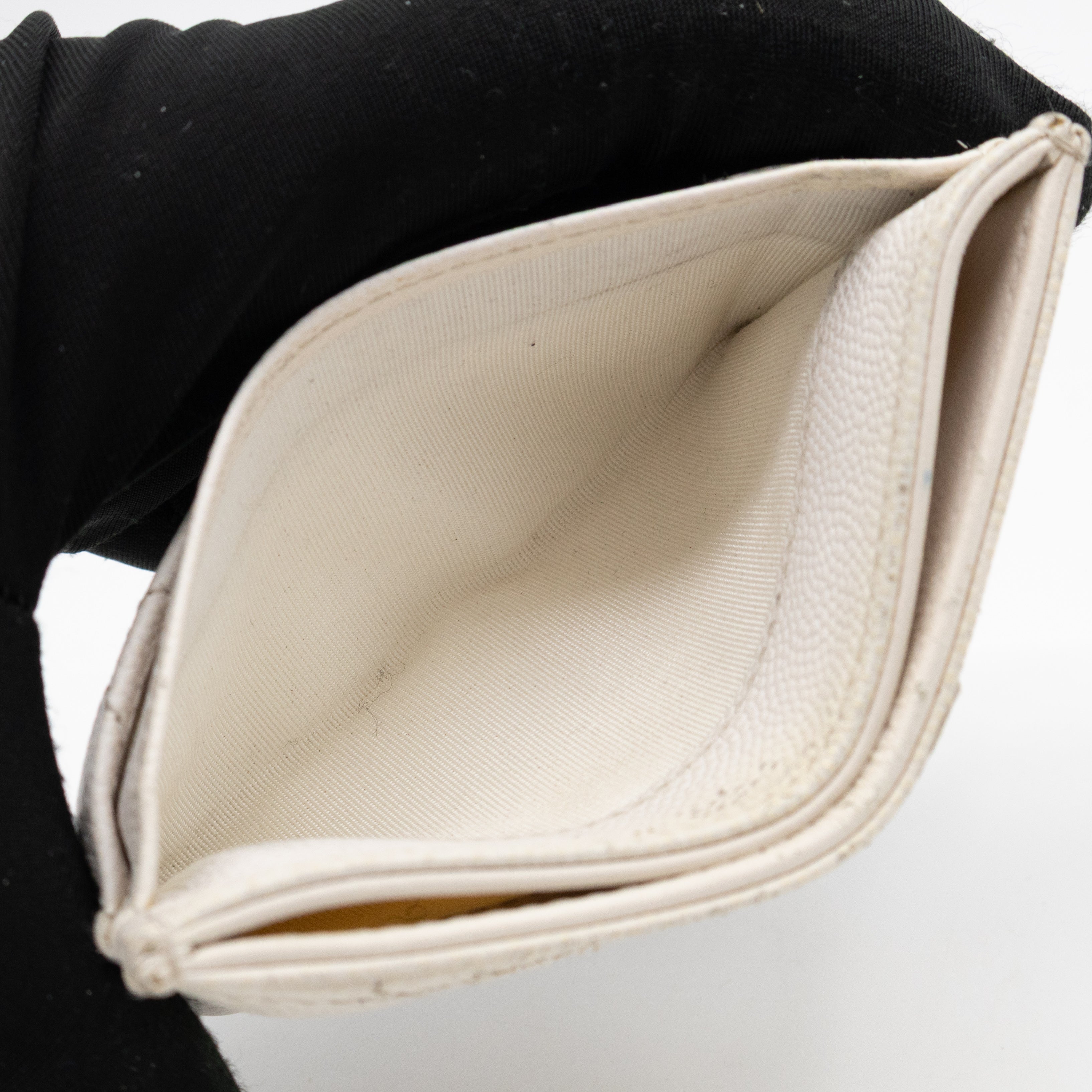 Classic Card Holder White Caviar Gold
